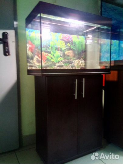 Аквариум 100 новый, свет, биофильтр фон тумба