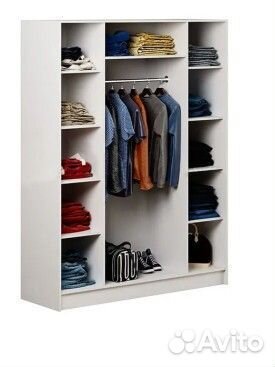 Шкаф 4 х створчатый Каролина белый глянец/ белый