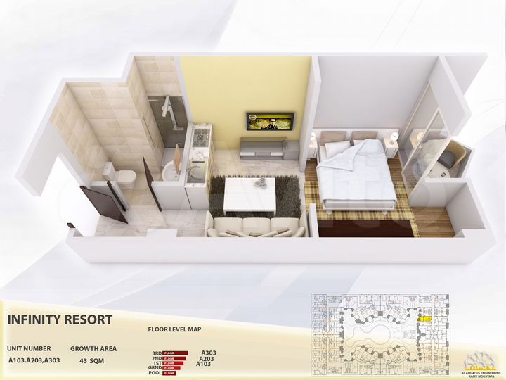 Квартира-студия, 34 м² (Египет)