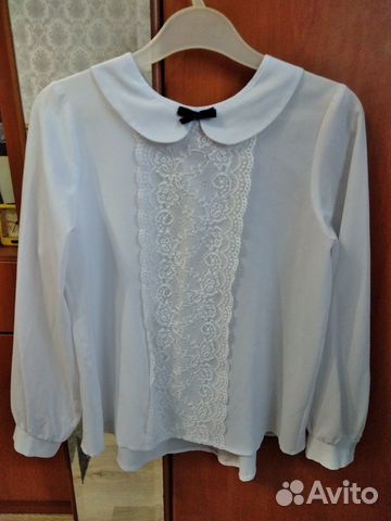 Блузка белая для девочек 158