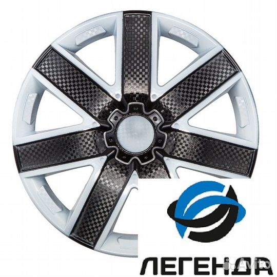 Колпак колесный 14 галакси микс бело-черный карбон