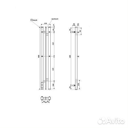 Полотенцесушитель эл. Point 100x800 графит PN2071