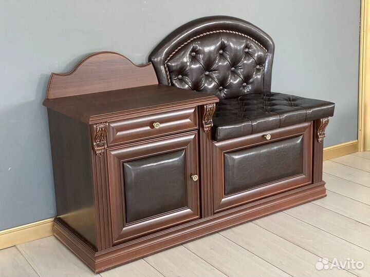 Банкетка-обувница с тумбой Благо Б5.11-4 орех