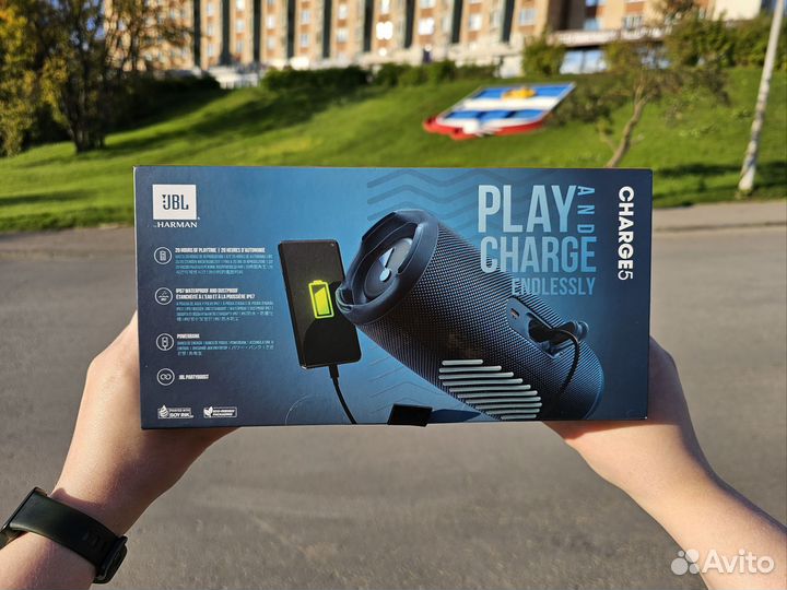 Колонка JBL Charge 5 синяя. Новая, оригинал