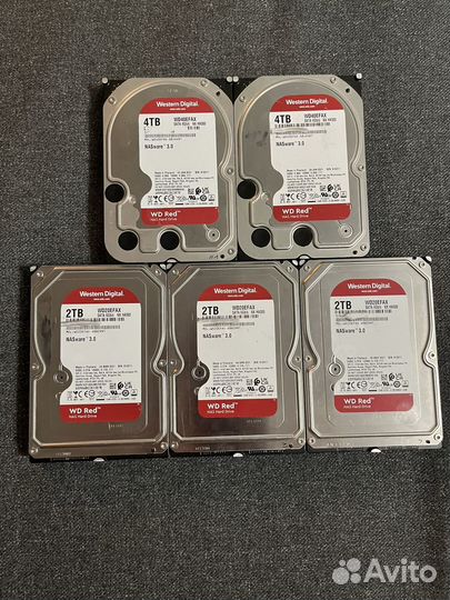 Жесткие диски wd 4 tb, 2 tb, red, blue