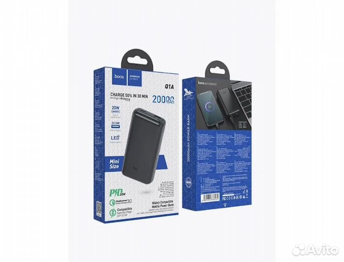 Внешний аккумулятор hoco 20000mAh PD, QC3.0