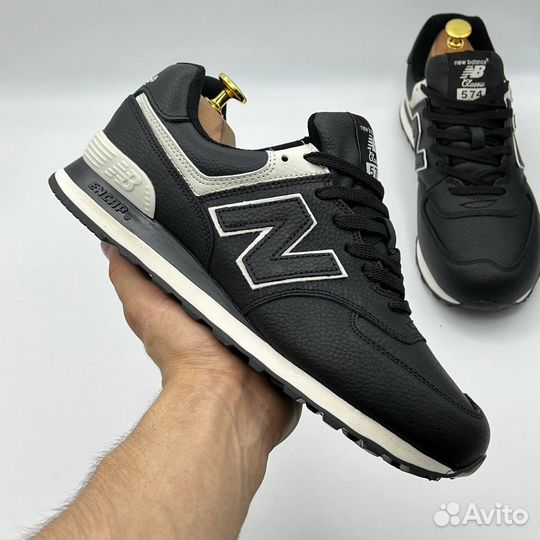 Кроссовки new balance 574 кожаные