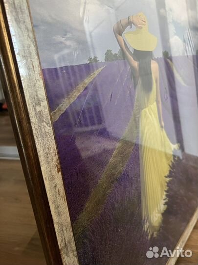 Картина Велюр 70*70 «На лавандовом поле»