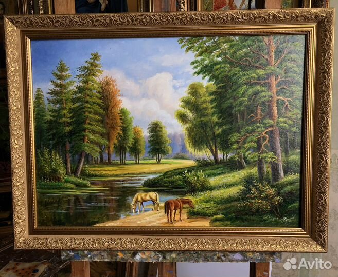 Картина маслом на холсте лошади