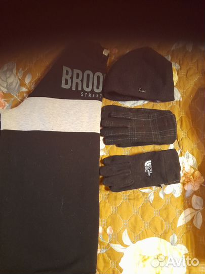 Мужская шапочка,2 пары перчаток