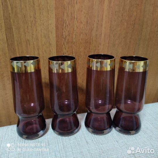 Стаканы цветное марганцевое стекло