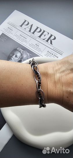 Цепь длинная с застёжкой и стразовой цепью