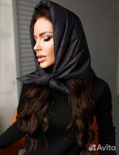 Утепленная косынка платок съёмный капюшон