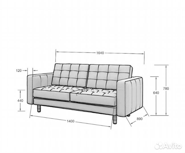 Кожаный диван IKEA бу