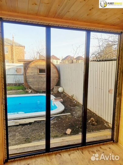 Раздвижные алюминиевые окна, двери, витражи