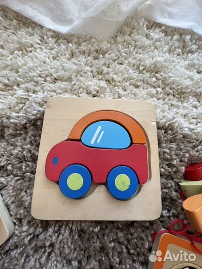 Развивающие деревянные пазлы пакетом