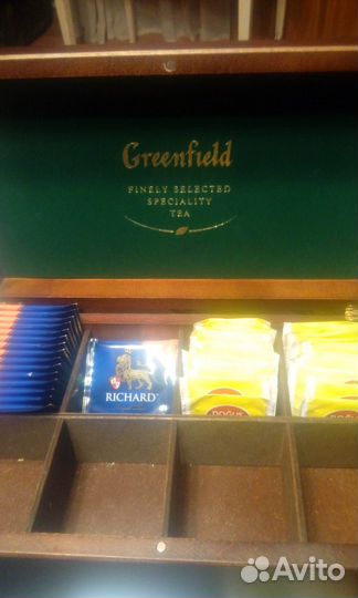 Деревянная шкатулка для хранения чая в пакетиках