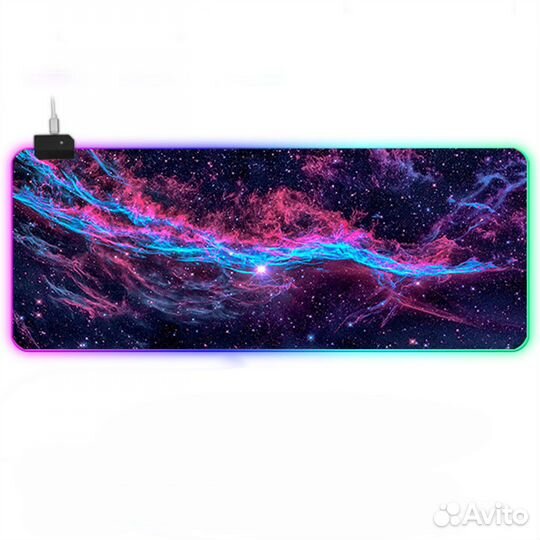 Игровой коврик для мыши с RGB подсветкой 800х300х4
