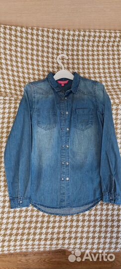 Джинсовая рубашка для девочки новая