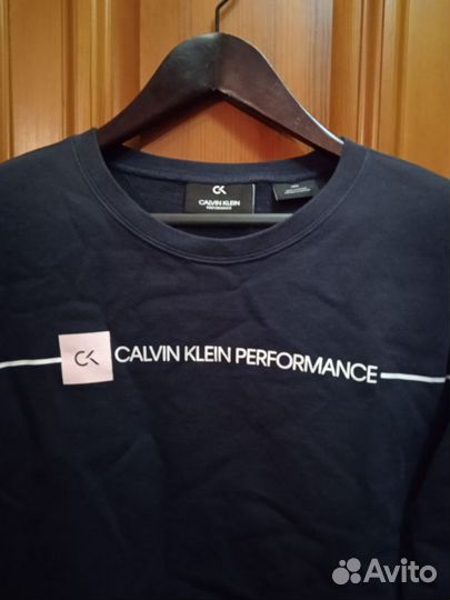 Свитшот Calvin Klein, женский, укороч, хлопок
