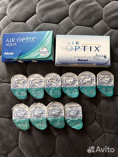 Линзы air optix aqua -4,75 ежемесячные 10шт