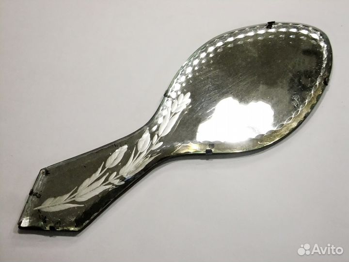 Зеркало ручное алмазная грань нач20в старинное