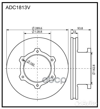 Диск тормозной перед adc1813v allied nippon
