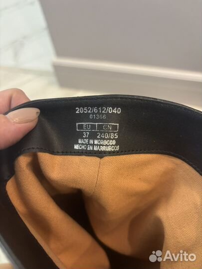 Кожаные сапоги zara 37