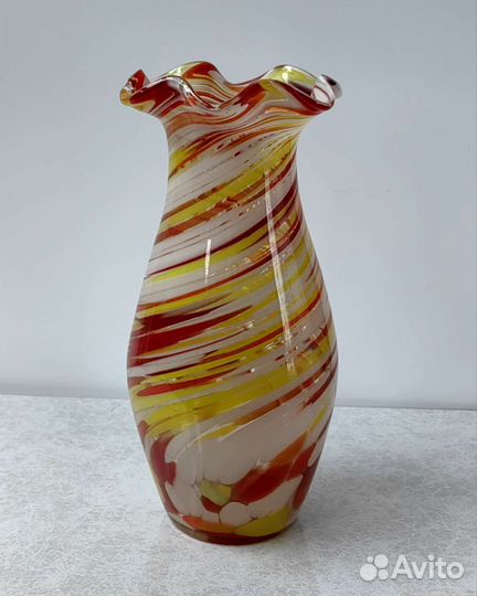 Ваза Кувшин цветное стекло СССР
