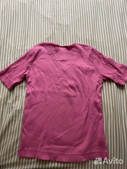 Ребристая спортивная футболка розовая