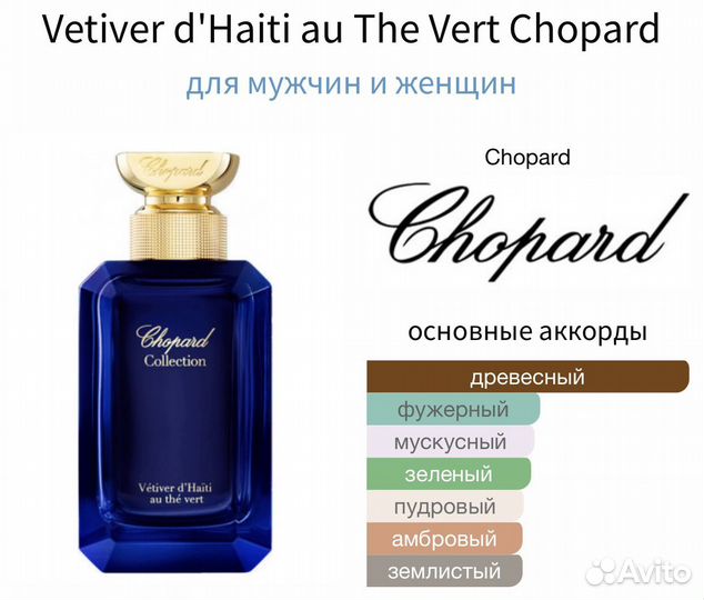 Парфюм Chopard Зеленый ветивер из Гаити распив