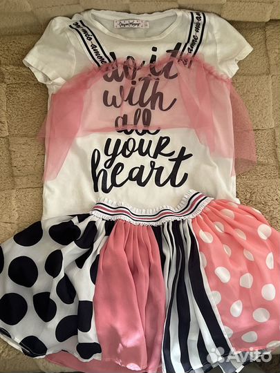Футболка и юбка на 5-6 лет