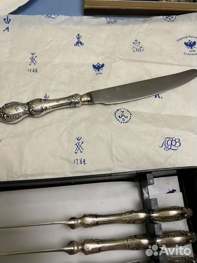 Столовый набор из мельхиора посеребренный