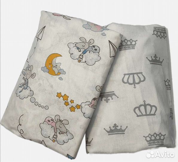 Простынь детская на резинке, набор пинетки