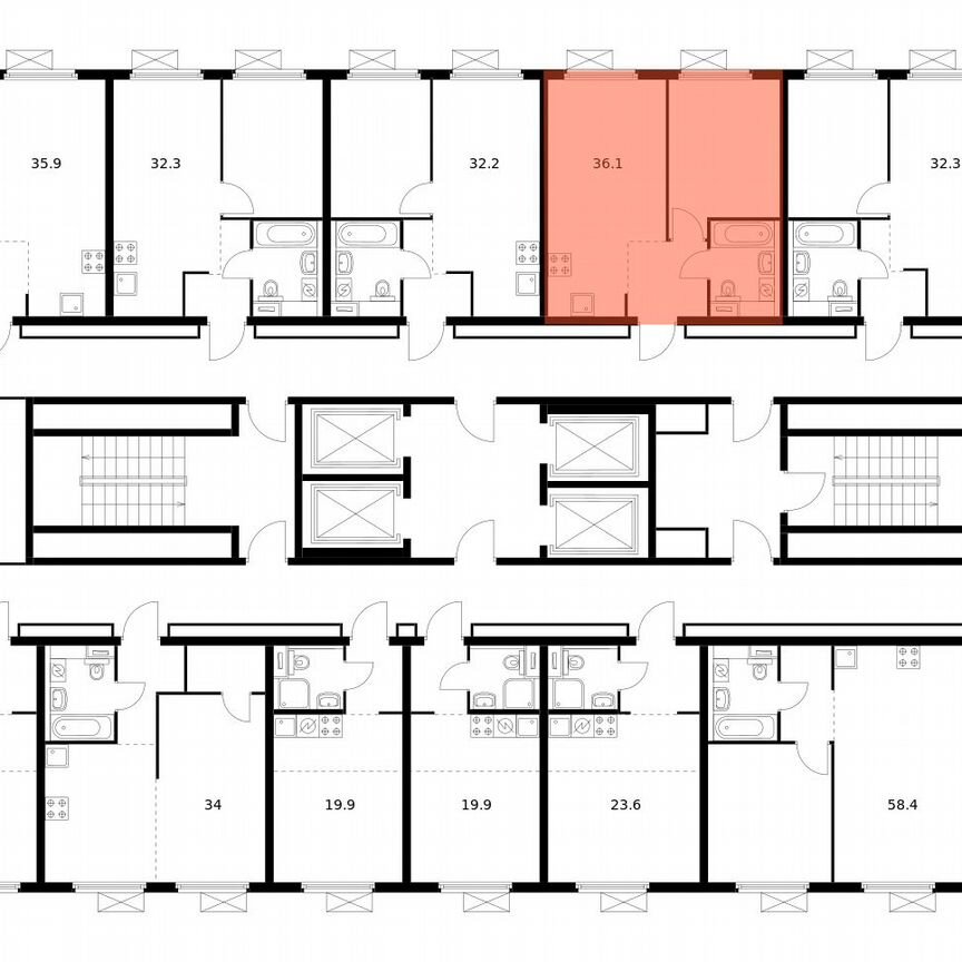 1-к. квартира, 36 м², 22/28 эт.