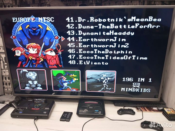 Картридж sega 196 в 1 разные игры Mindkids
