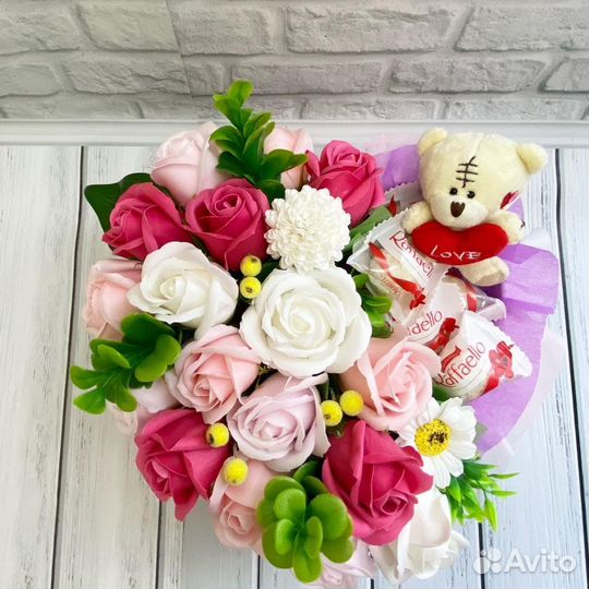 Букеты из мыльных роз