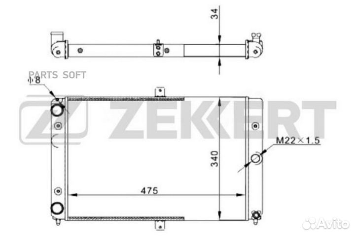 Радиатор охлаждения двигателя LADA 2108 86, 2109 8