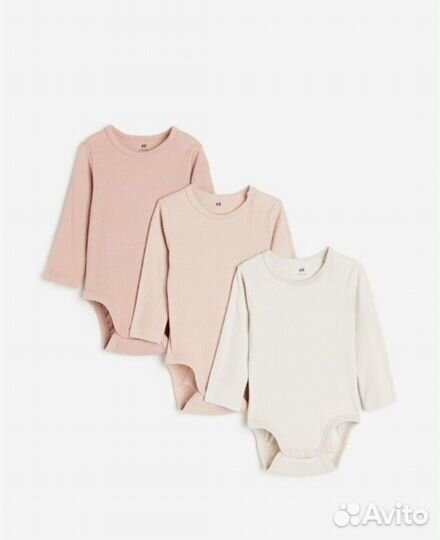 Новые боди hm 68 в рубчик для девочки