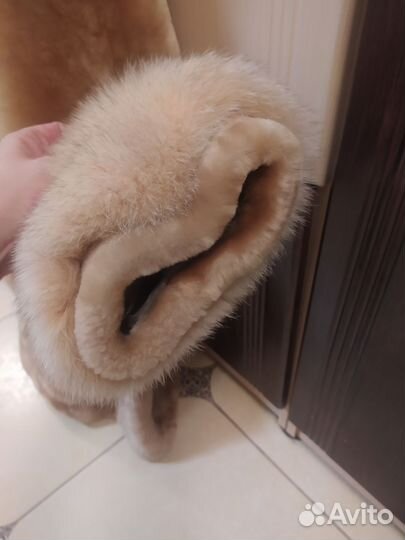 Полушубок мутон+ песец