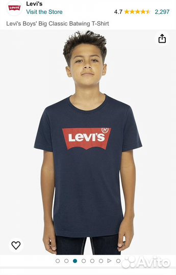 Футболка levis детская на 8-10 лет Оригинал