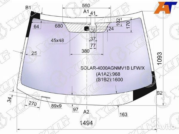 Стекло лобовое honda CR-V