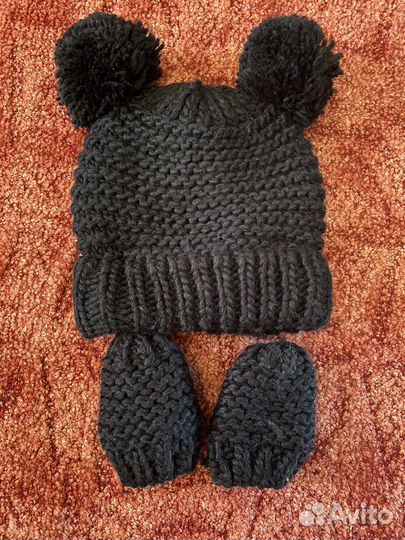 Комплект шапка и варежки next