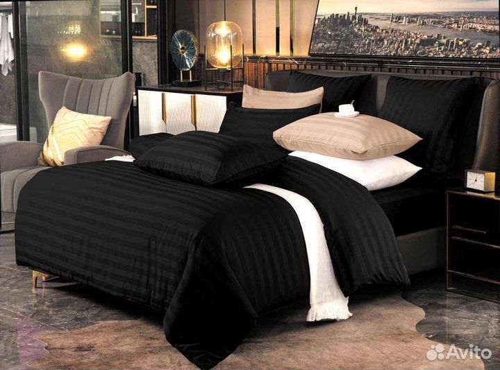 Постельное белье для отелей страйп сатин