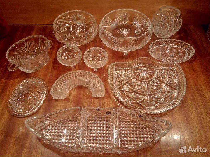Хрусталь.Блюда.Вазы.Рюмки-стопки.Икорницы.Розетки