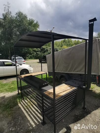 Мангальная зона с крышей