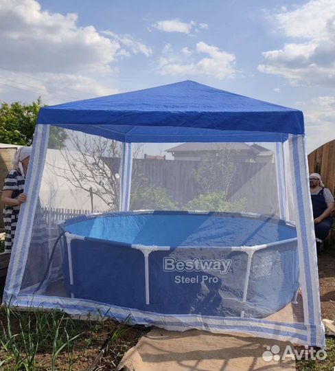 Тент шатер с антимоскитными сетками 3х3м