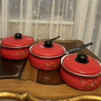 Набор эмалированных кастрюль Югославия СССР