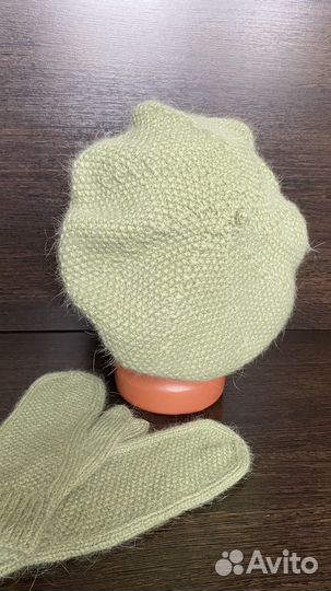 Комплект берет, варежки и бактус