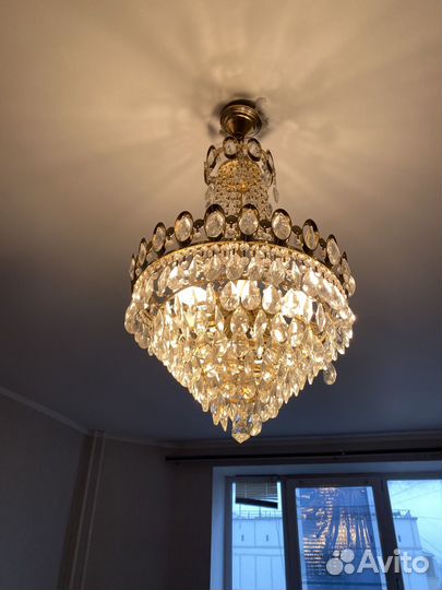 Хрустальная люстра СССР винтажная